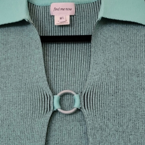 Find Me Now Marimba Knit Keyhole Cardi in Blue Noise Longsleeve - Picture 5 of 7